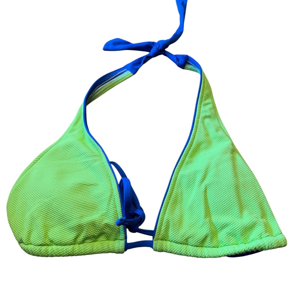 Ralph Lauren String Bikini Traingle Top Size Small Neon Green Textured‎ Vacation
